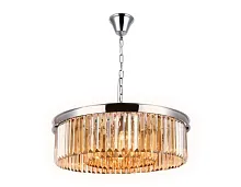 Люстра подвесная TR5097 Ambrella light янтарная на 8 ламп, основание хром в стиле современный классический 